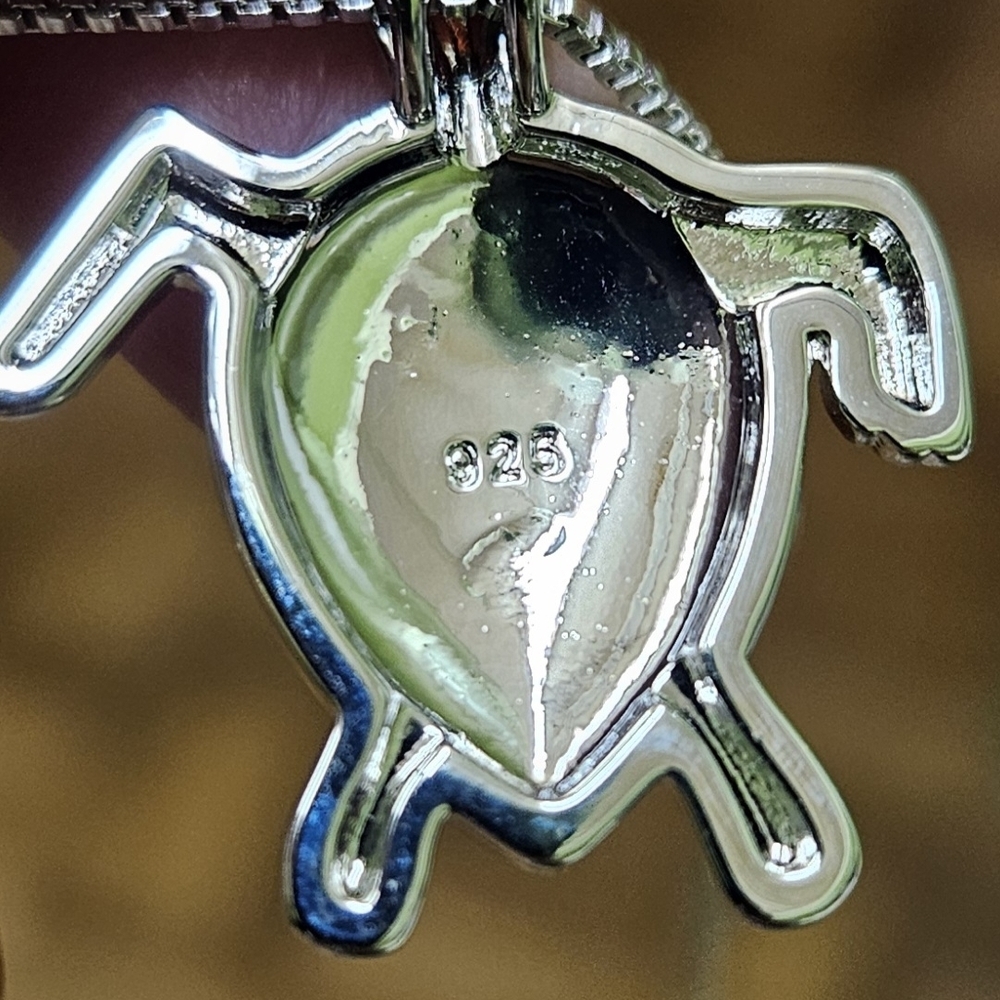 Blue Opal Turtle Pendant Necklace 925 Silver - Picture 9 of 16
